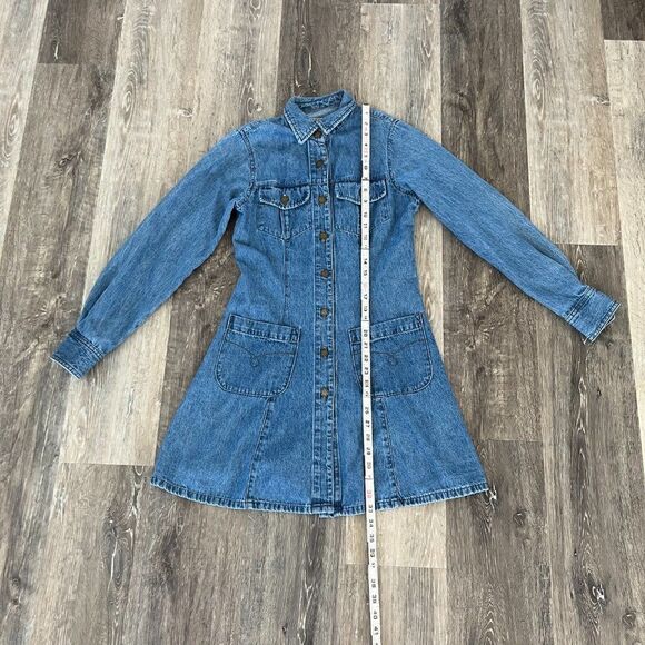 MADE IN THE SHADE Vintage Denim Dress Long Sleeve Button Down Made in USA - Picture 7 of 11